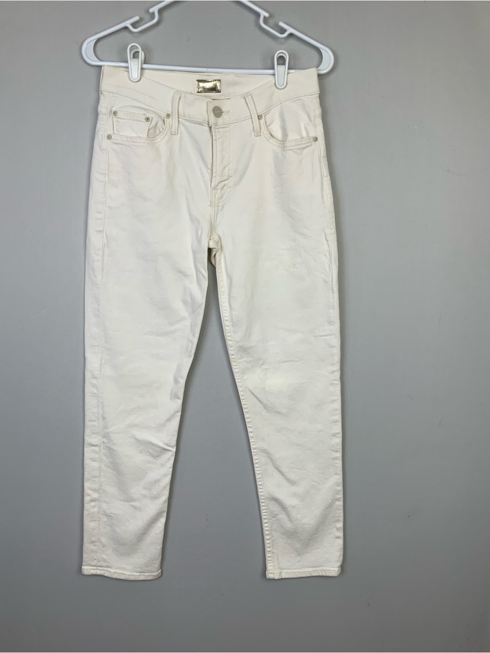 MOTHER The Dropout Jeans Sz 24 Whipping The Cream Straight Ankle Crop (28”x26”)